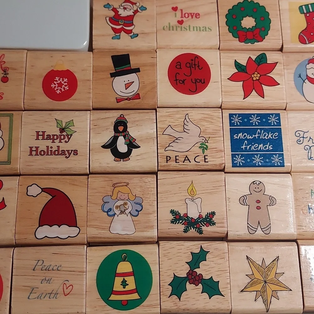 Rubber Stamps Christmas Winter Holiday Set Of 36